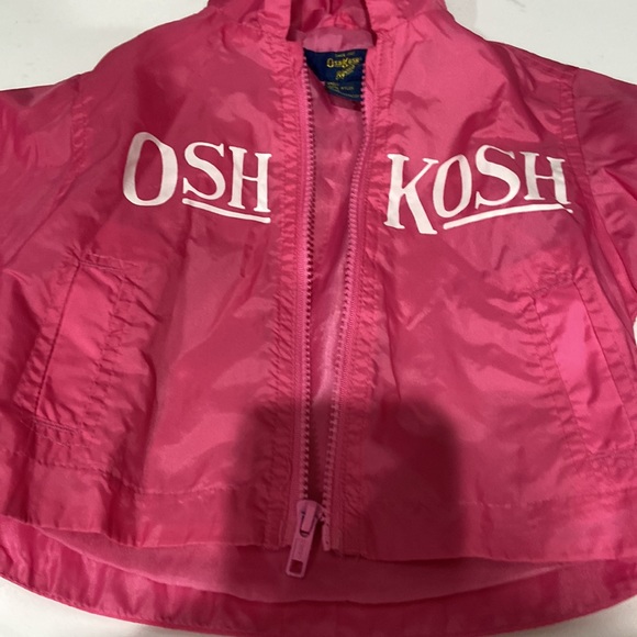 Pink windbreaker / raincoat OshKosh B'Gosh 100% nylon 12 month - Picture 2 of 13